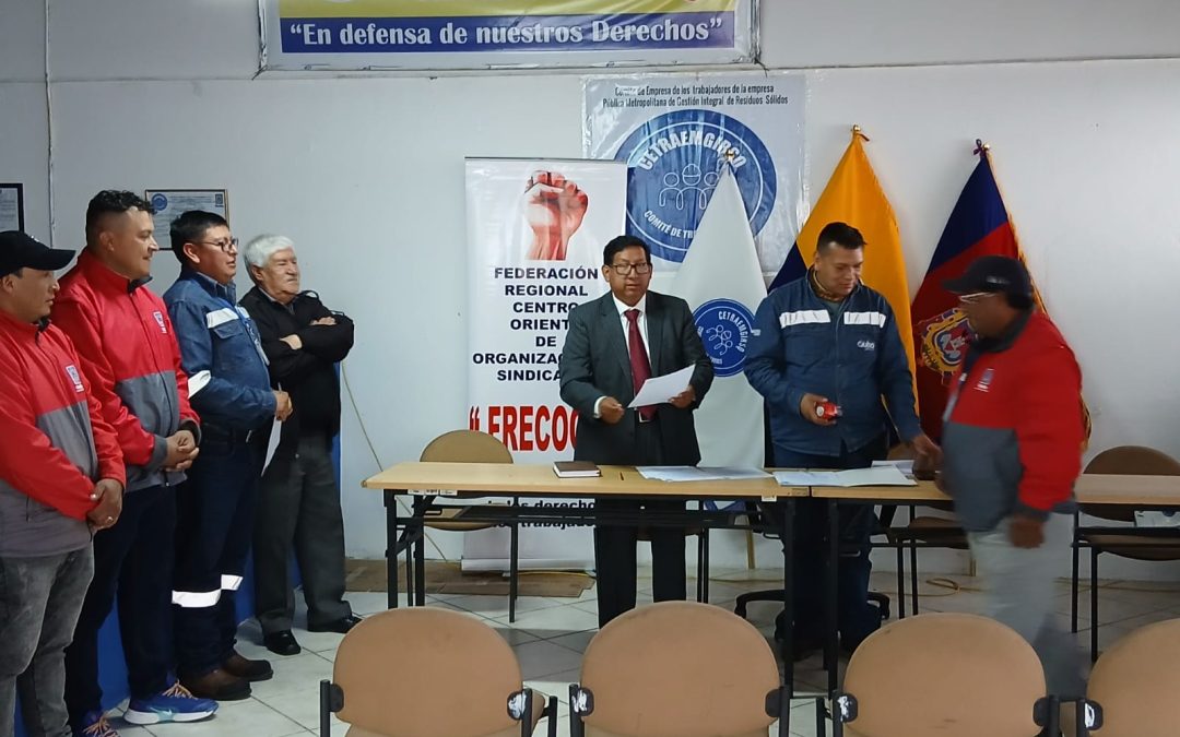 Posesión de la nueva directiva del Comité de Empresa de Trabajadores de EMGIRSQ-EP – Empresa Pública Metropolitana de Gestión Integral de Residuos Sólidos